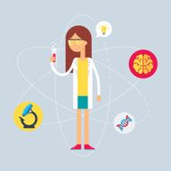 Character - scientist Vector illustration flat style