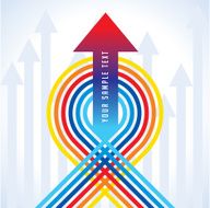 Upward colorful arrow for business