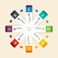 Modern infographic banner with line design template vector