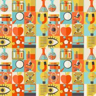 Science seamless pattern in flat design style N4