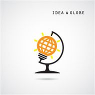 Creative bulb abstract vector logo design and globe sign