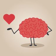 Brain character illustration love