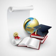 Objects for graduation ceremony Vector illustration N4