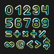 Alphabet line transparent color font style N3