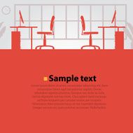 Office workplace vector bright background N2