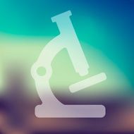 microscope icon on blurred background N2