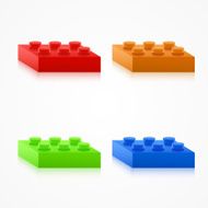 Isometric Colorful Plastic Building Blocks N2