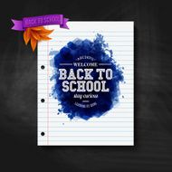 Back to school card Chalkboard typography design Vector illus