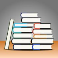 Books on the table Vector illustration