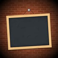 Blackboard on brick wall