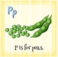 Letter P for peas