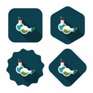 test tube flat icon with long shadow eps10 N35