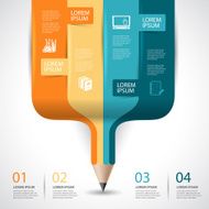 Vector Education pencil Infographics step option