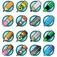 writing instruments icons