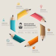 Vector Education pencil Infographics step option N2
