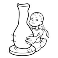 Girl and her clay N2