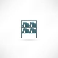 Books on the shelves simply retro vector illustration N2