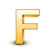 3d golden letter F N4