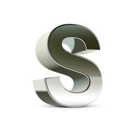 3d silver steel letter S N2