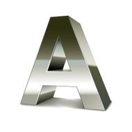 3d silver steel letter A N2