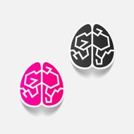 realistic design element brain N23