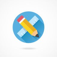 Vector Pencil And Ruler Icon N2