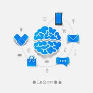 Set of sticker design Technology business concept N3