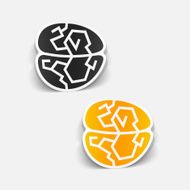 realistic design element brain N27