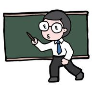 teacher point on blackboard