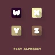 W X Y Z - Flat Design Button Alphabet