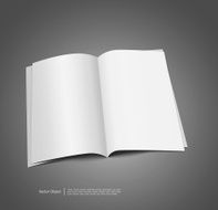 magazine blank page template for design on gray background