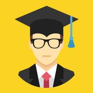 Vector Graduation Man Icon N2