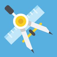 Vector Drawing Compass and Ruler Icon N2