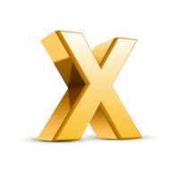 3d golden letter X N3