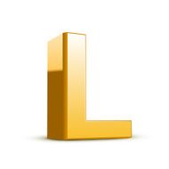 3d golden letter L