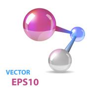 Abstract Molecule Connected Balls Vector