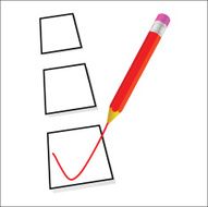 test ticking with red pencil vector
