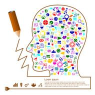 Creative splash pencil and head idea