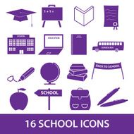 School icons set N14