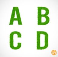 B C D A uppercase with grass textured isolated vector