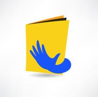 hand on the book icon