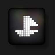 Vector crossword icon on black Eps10