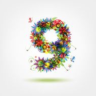 Nine floral number for your design
