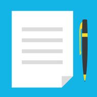 Vector Pen and Document Icon