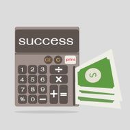 business concept with calculator icon success