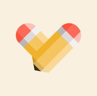 Two yellow pencils forming shape of a heart
