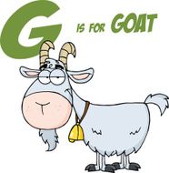Goat Cartoon Character With Text