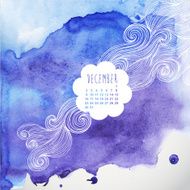 Vector hand drawn watercolor background N3