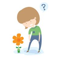 Little Girl Amazing A Big Flower N2