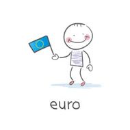 Man holding euro flag Illustration N2